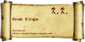 Knab Kinga névjegykártya